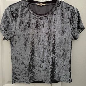 Grey velvet top